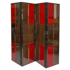 Vintage Brass & Lacquer Folding Screen for Gucci