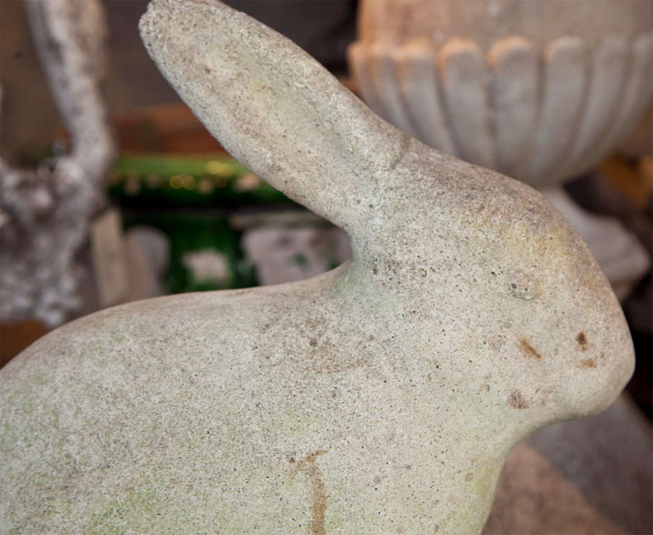 Lifesized Cast Stone Bunny In Excellent Condition In Woodbury, CT