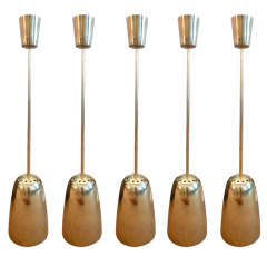 Set of Five Kalmar Brass Pendant Lights