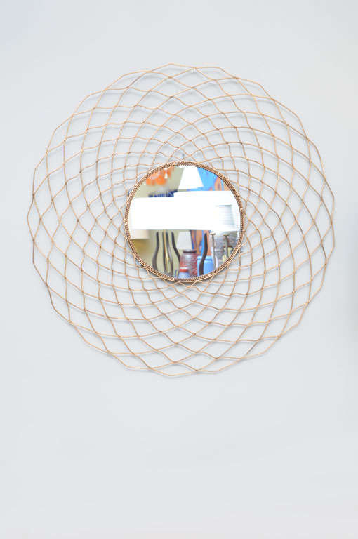 Exceptional Gilt Sunburst Mirror in the Style of Jean Royere