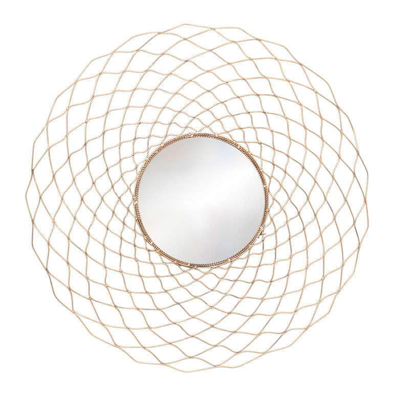 Exceptional Gilt Sunburst Mirror in the Style of Jean Royere