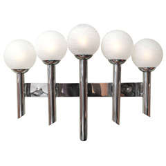 Monumental Chrome Five-Arm Murano Globe Wall Sconce 3