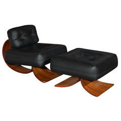 Oscar Niemeyer Lounge Chair & Ottoman
