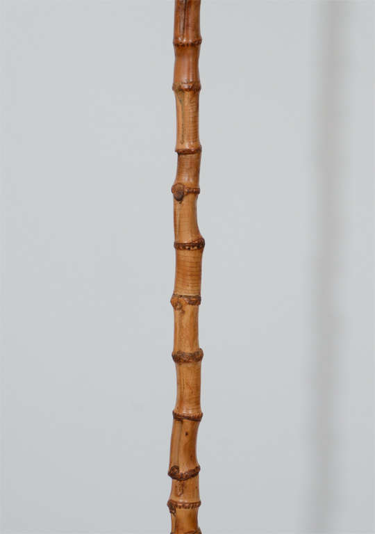 French Rare Bamboo Floor Lamp by Jacques Adnet