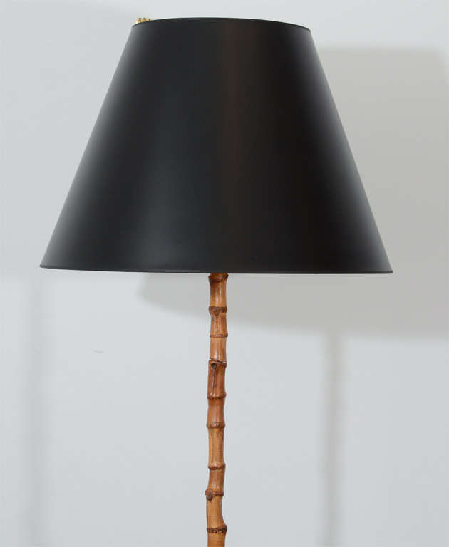 Rare Bamboo Floor Lamp by Jacques Adnet In Good Condition In New York, NY