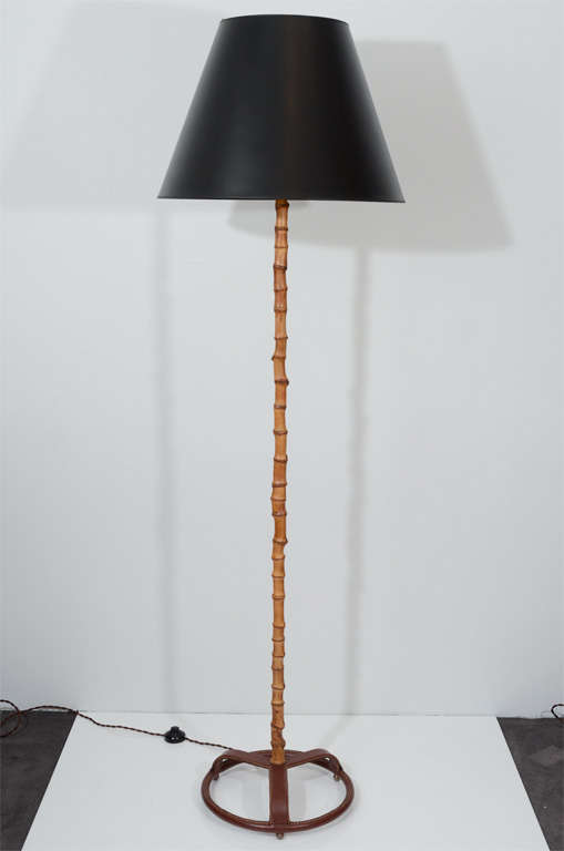 Rare Bamboo Floor Lamp by Jacques Adnet 2