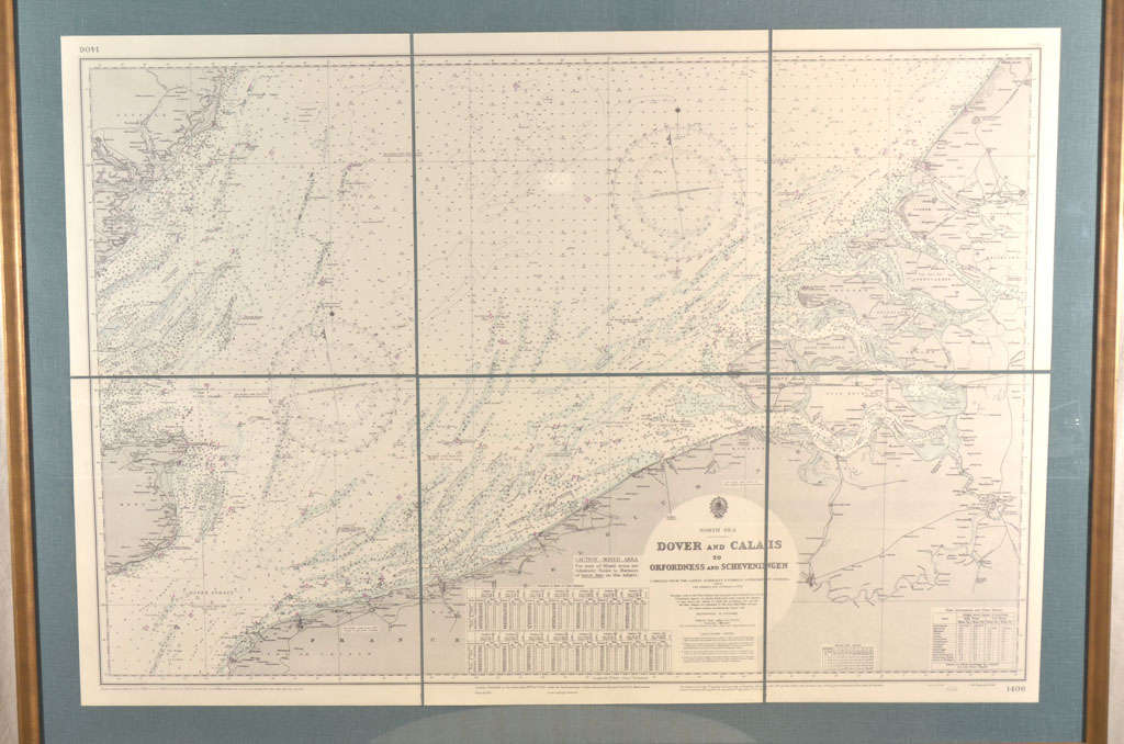 Dover to Calais, Antique Nautical Map In Excellent Condition In Houston, TX