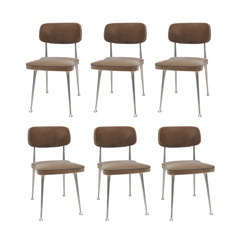 Set of Six Aluminum and Mohair Gazelle Chairs by Shelby Williams
