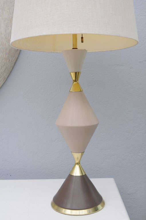 Mid-20th Century Tri-Colored Table Lamps by Gerald Thurston for Lightolier