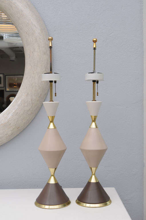 Tri-Colored Table Lamps by Gerald Thurston for Lightolier 3