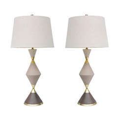 Tri-Colored Table Lamps by Gerald Thurston for Lightolier