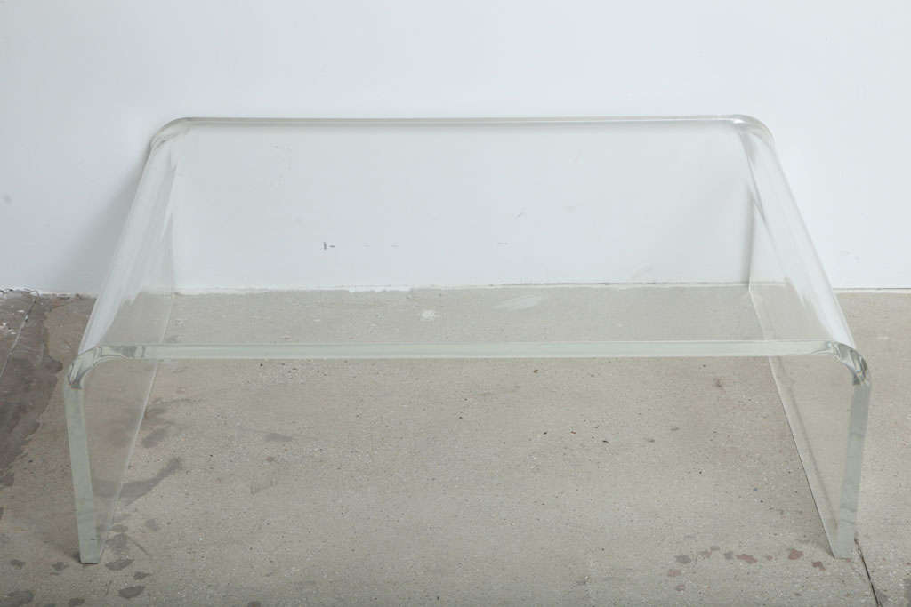 American Lucite Waterfall Coffee Table