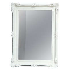 Carved Wood Frame Mirror with Applied Plaster Finish