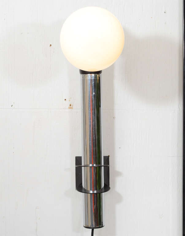 Chrome Pair of Italian Adjustable Wall Sconces by Targetti Sankey