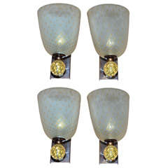 Set Of Four Sconces In Murano Glass. Set Of Four Sconces In Murano Glass.