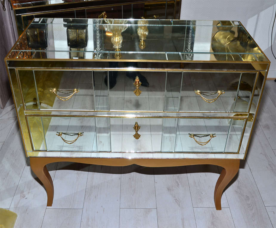 Pair of Commodes in Mirror