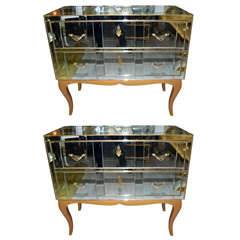 Pair of Commodes in Mirror