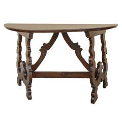 Antique 18th Century Italian Walnut Demilune Console Table - STORE CLOSING MAY 31ST