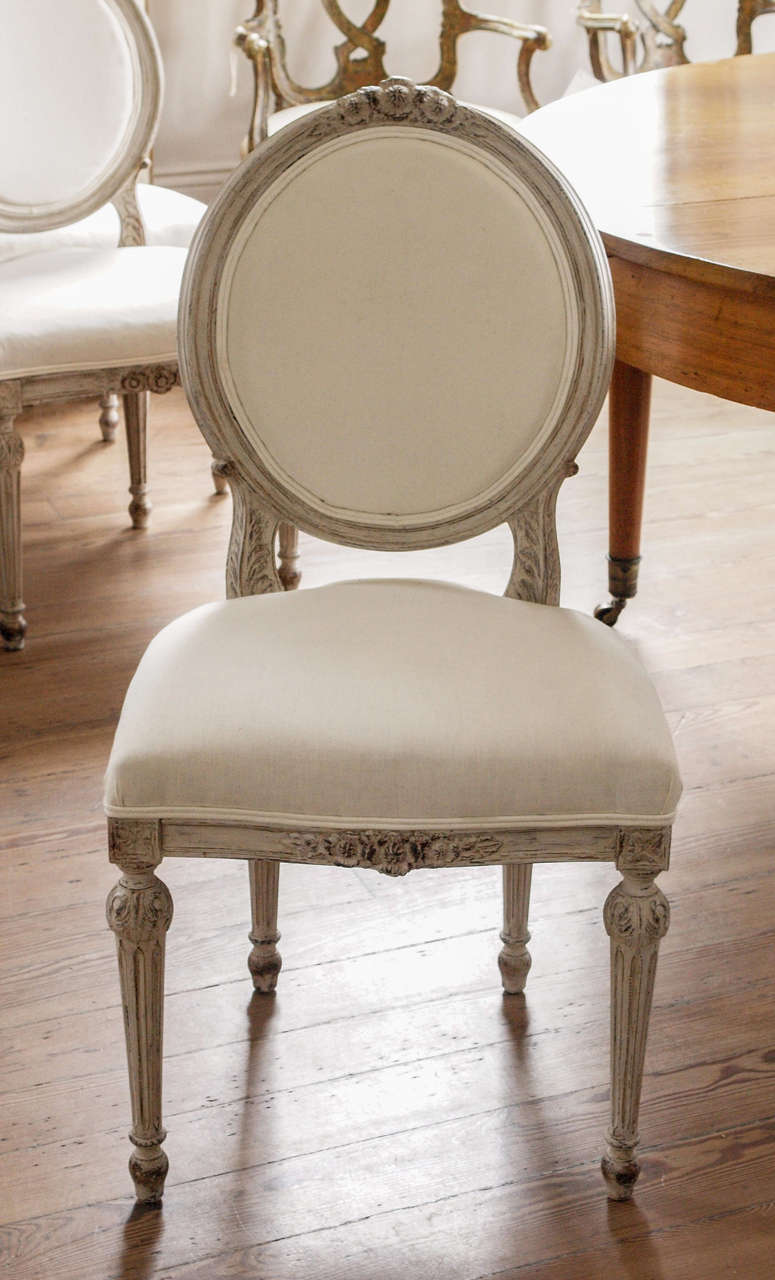 8 Swedish Gustavian Dining Chairs In Good Condition In New Orleans, LA