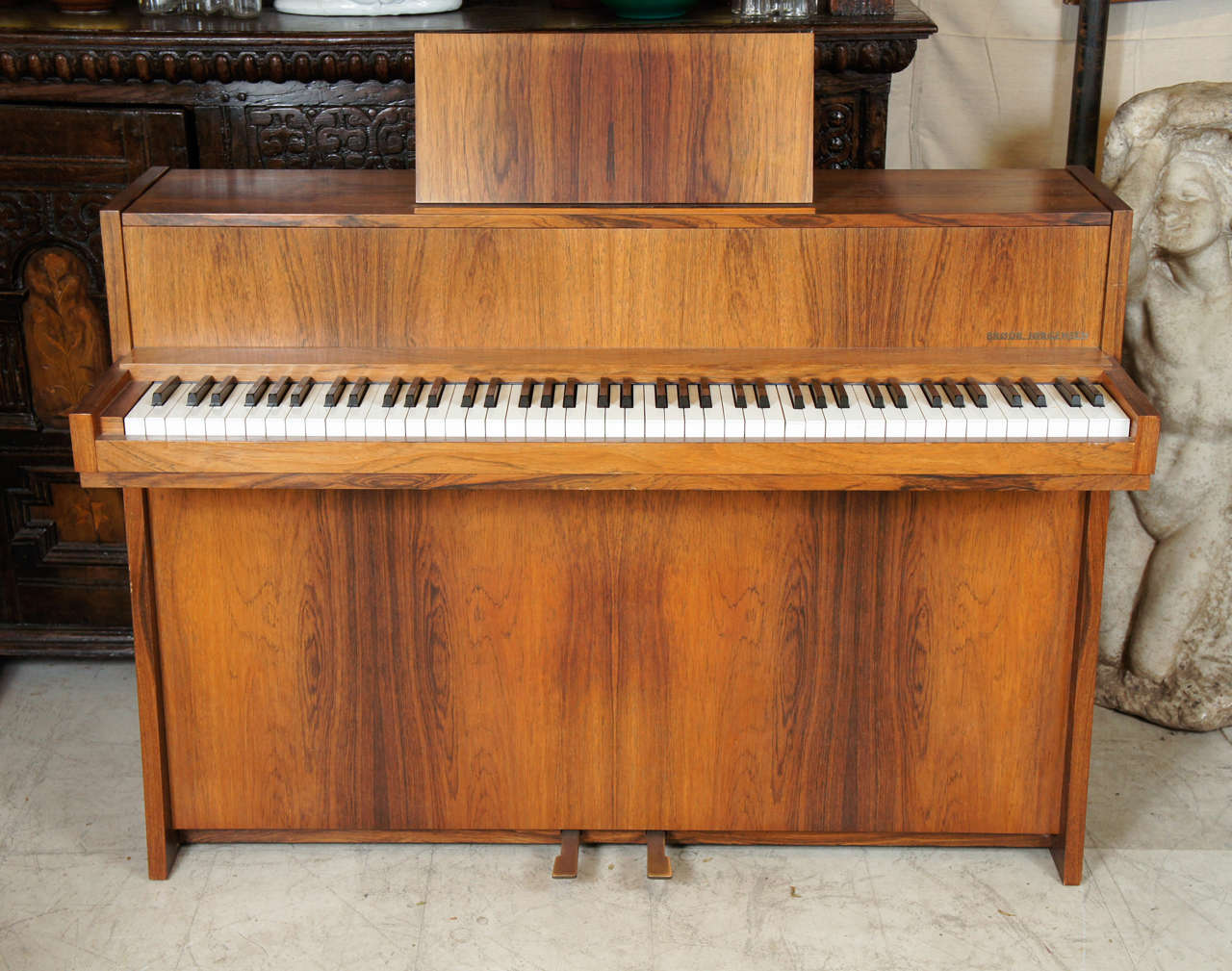 Danish modern Upright piano in rosewood by Brode Jorgensen, 
Copenhagen.  From all reports it has a wonderful sound.  