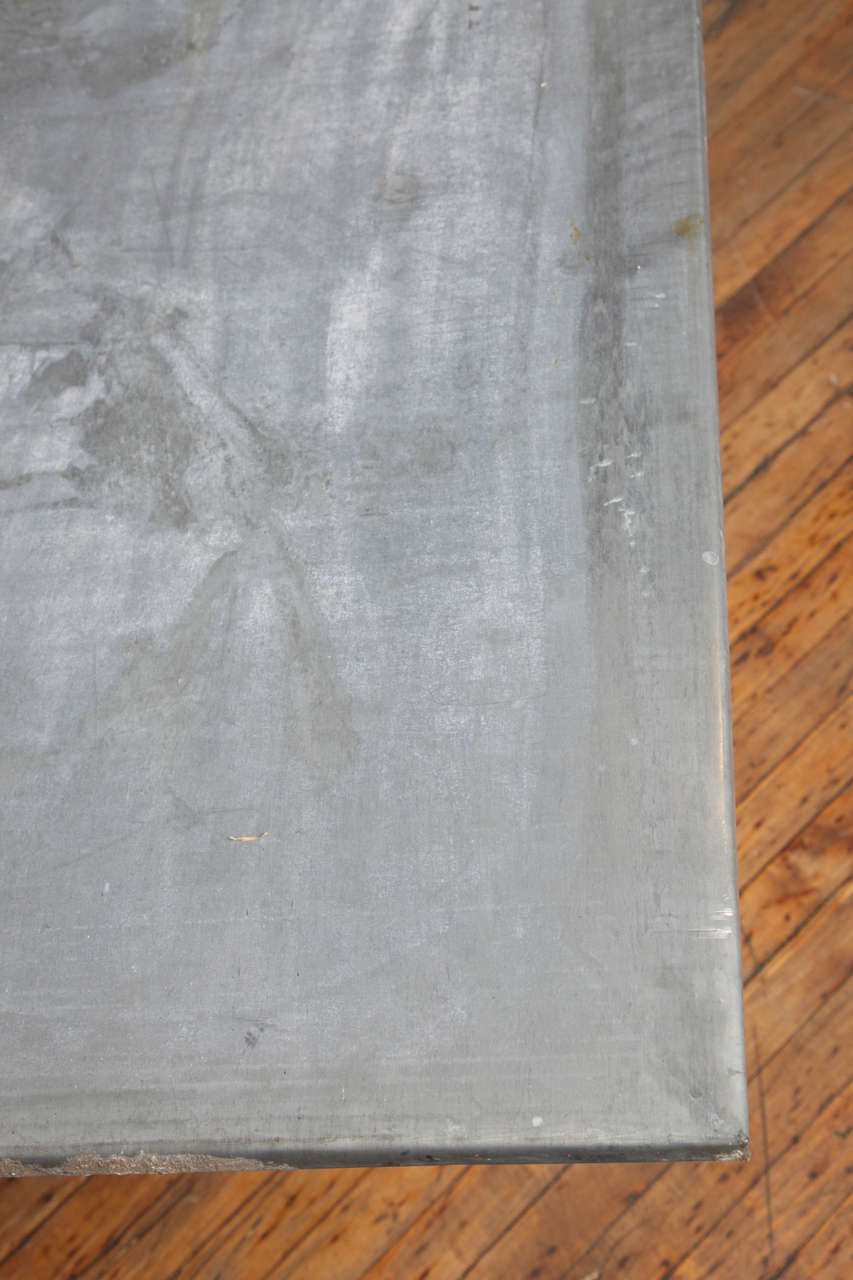 Vintage Zinc Top Table at 1stDibs