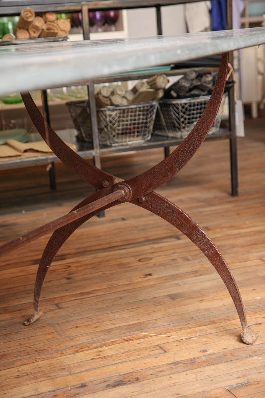 Vintage Zinc Top Table at 1stDibs