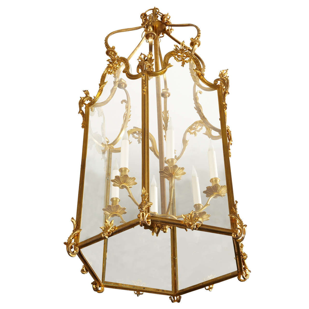Important style Louis XV crystal lantern
