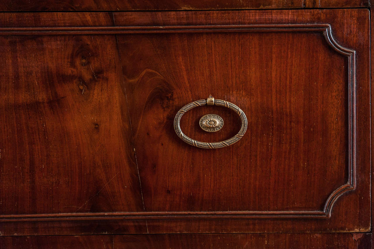 Tall Continental Figured Mahogany Six Drawer Chest 3