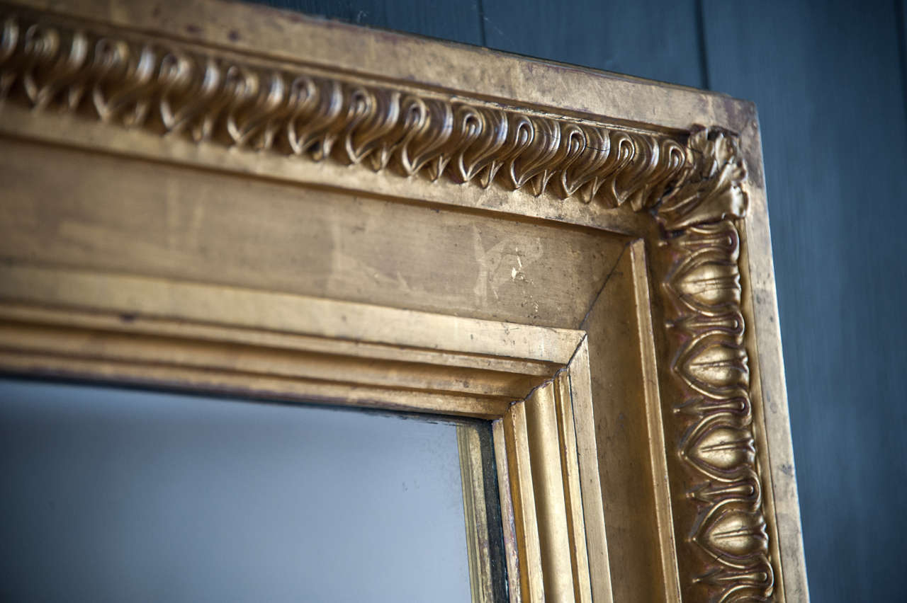Giltwood A Large 19thc Carved Gilt and Ebonised Mirror For Sale