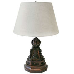 18th C. French Carved Wood Bracket, Now Mounted As A Lamp