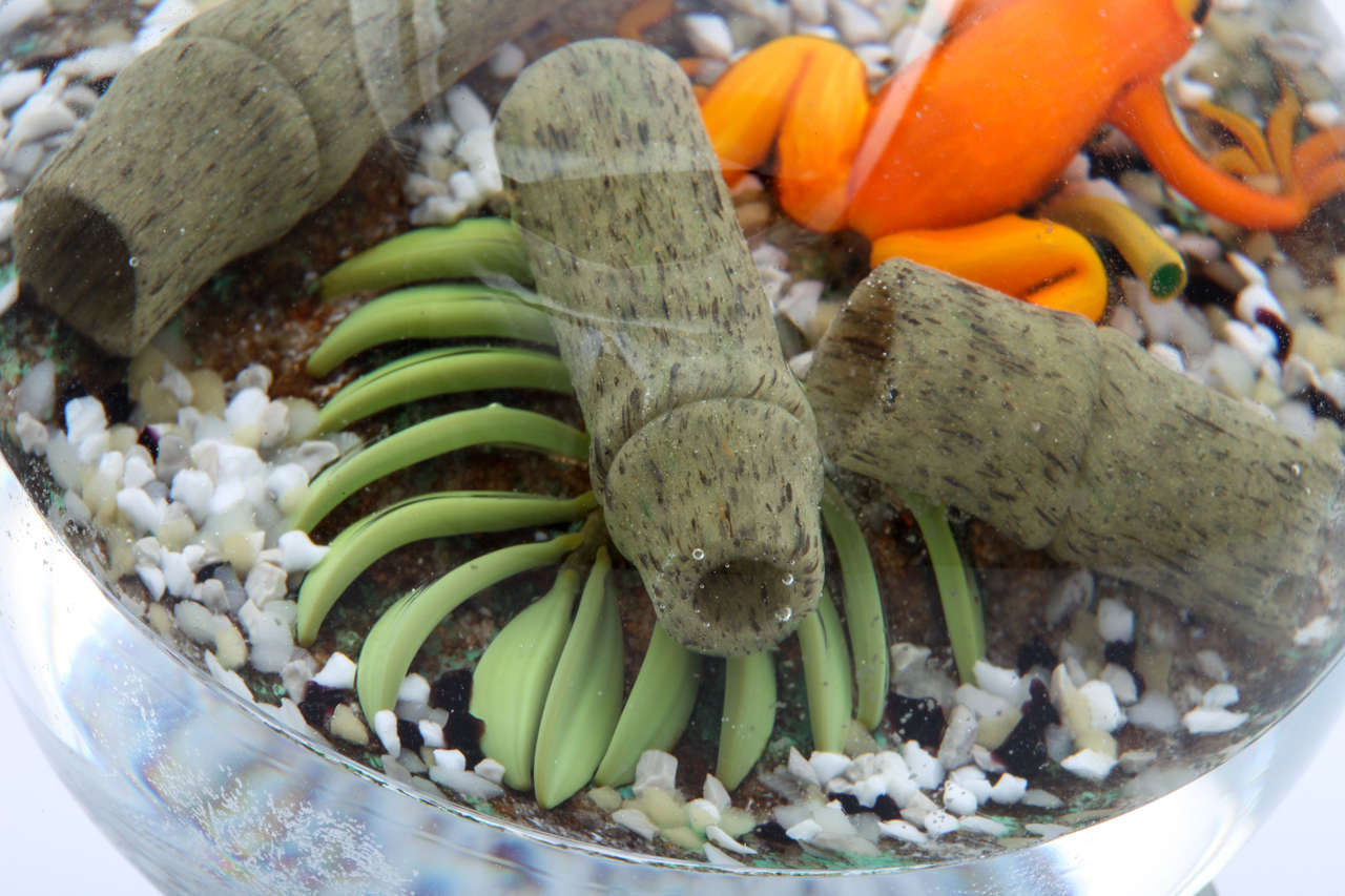 Contemporary Gordon Smith Orange Tree Frog Paperweight For Sale