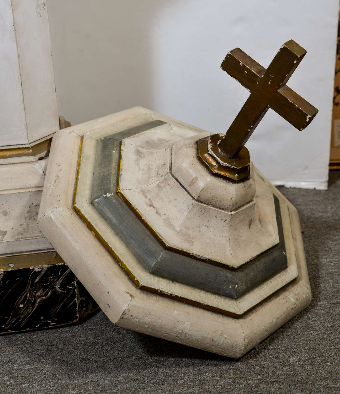 19th c. Baptismal Font with Gilded Accents 1