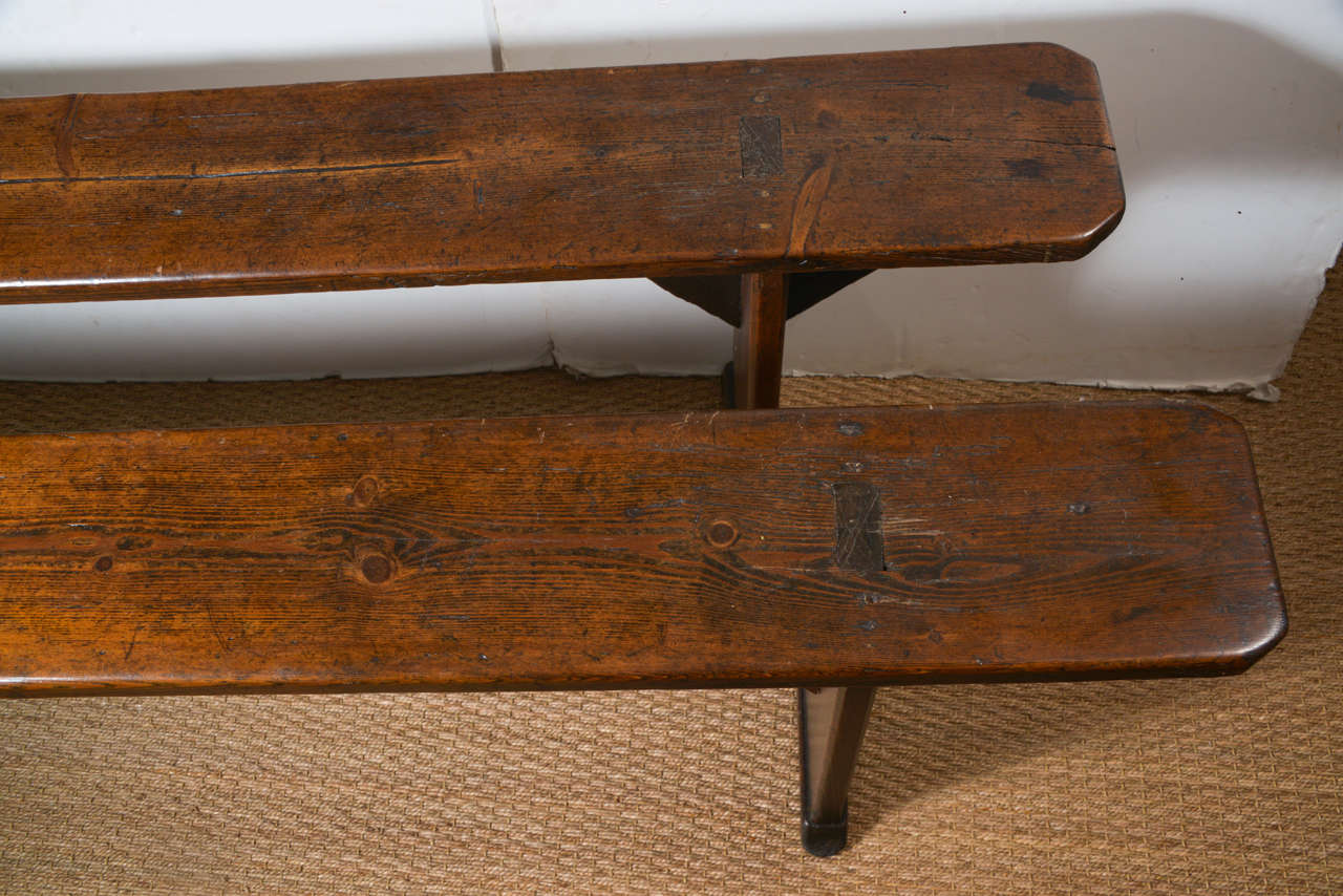 Antique French Wood Bench 2