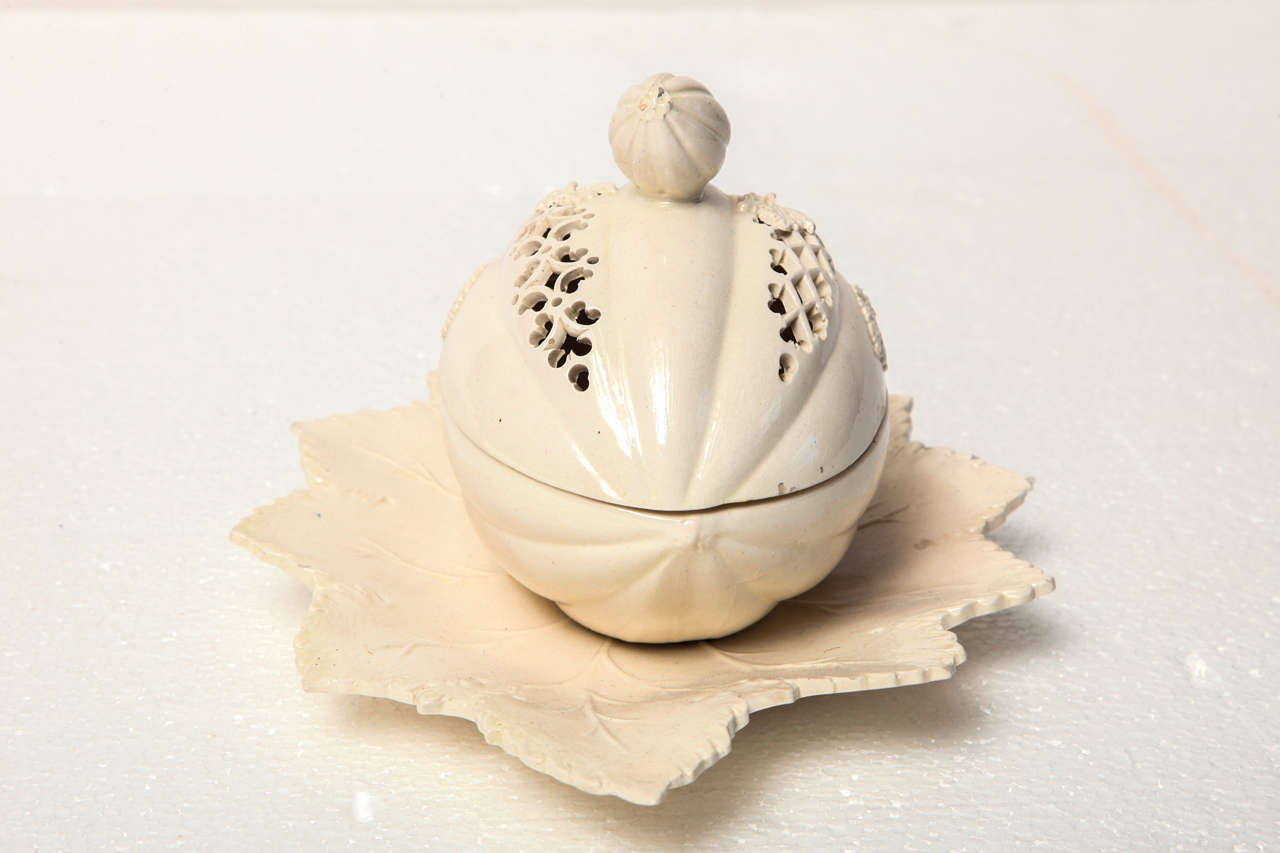18th Century and Earlier 18th Century English, Creamware Melon Shaped Tureen