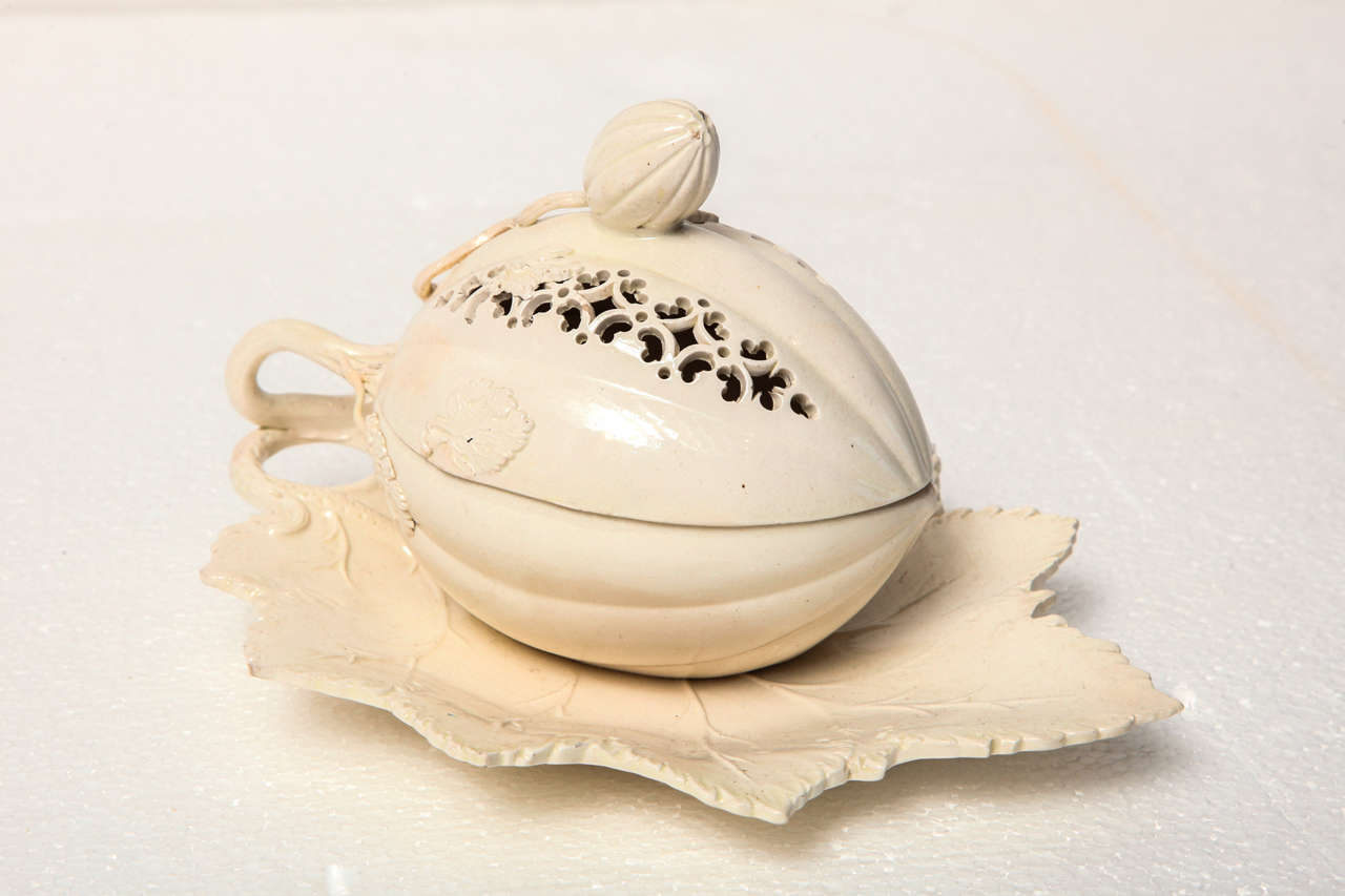 18th Century English, Creamware Melon Shaped Tureen 1