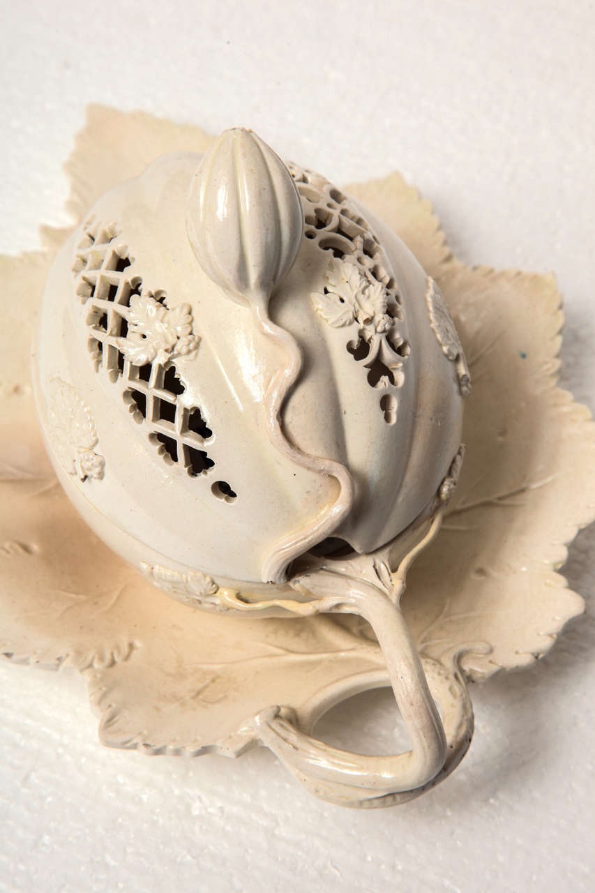 18th Century English, Creamware Melon Shaped Tureen 4