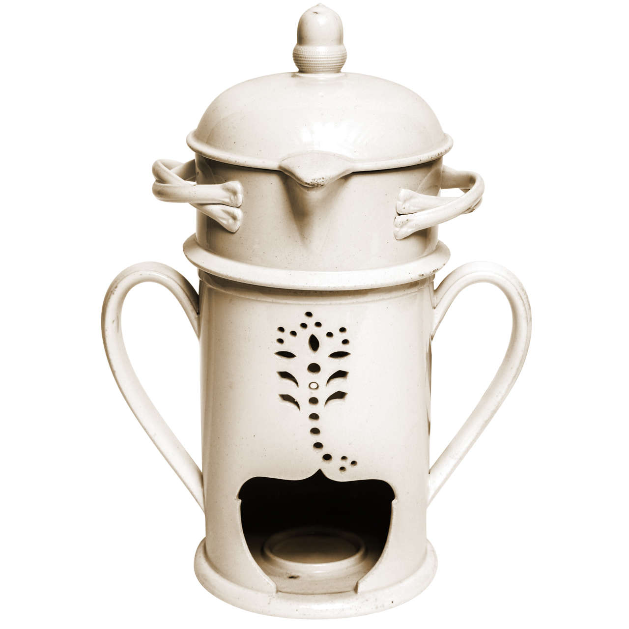 18th Century Creamware Liquid Warmer in the Wedgewood Taste im Angebot