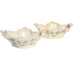 Two English Creamware Quatrefoil Baskets Circa 1780 8
