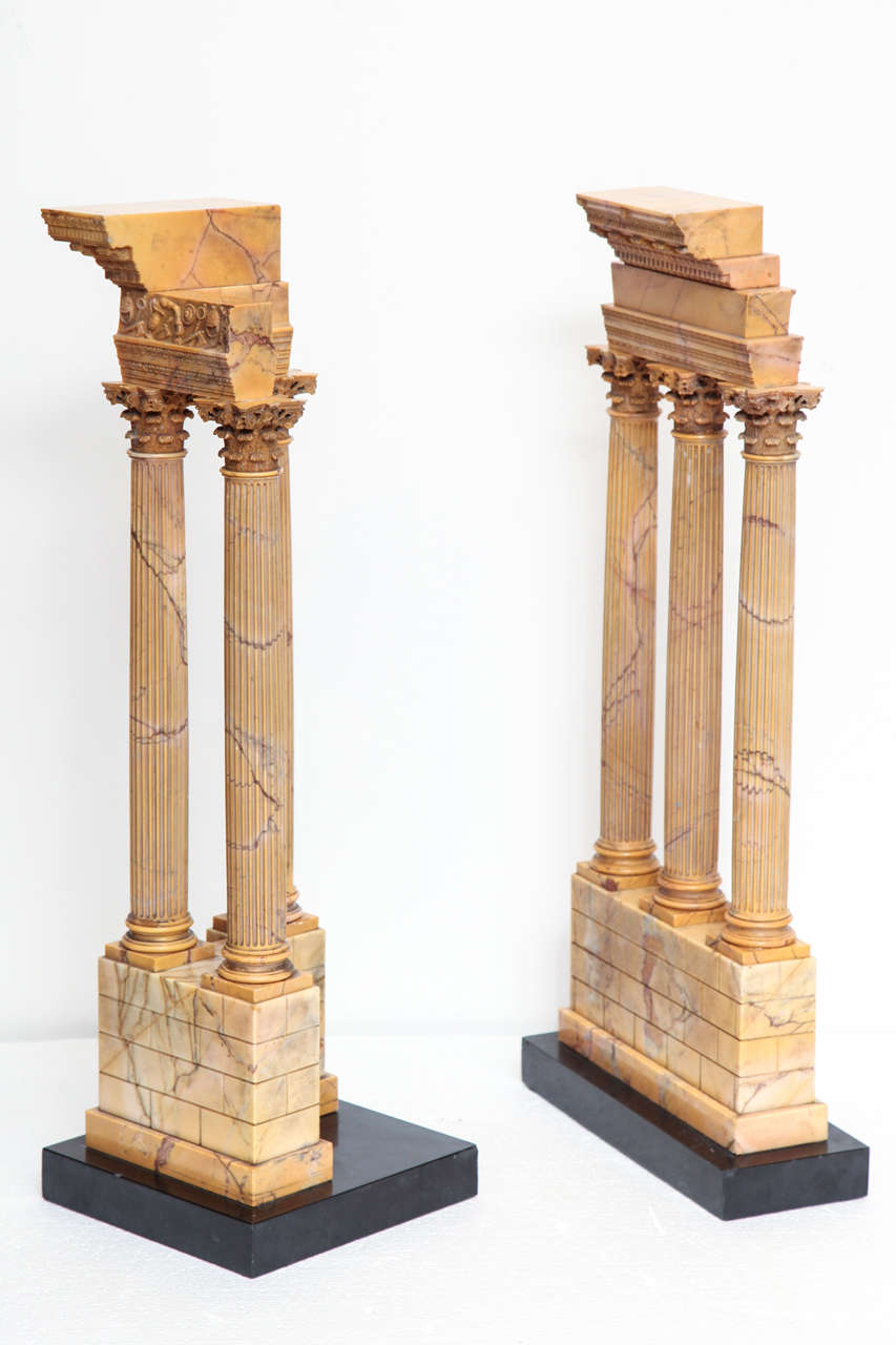 Two Giant Size Grand Tour Sienna Marble Ruins For Sale 2