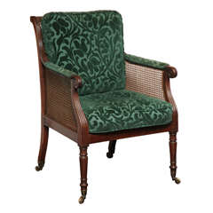 19th Century English, Caned Library Armchair
