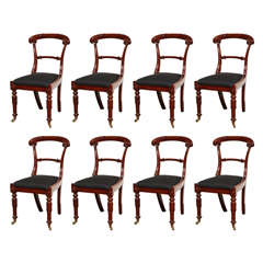 Set of Eight Irish, Mahogany Dining Chairs