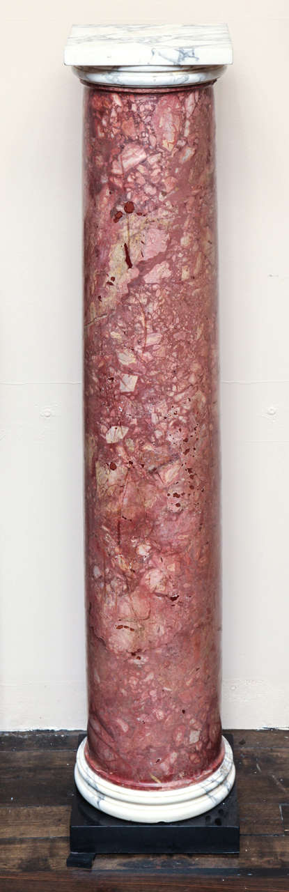 Pair of 18th Century Breche Royale Columns on Wooden Plinths