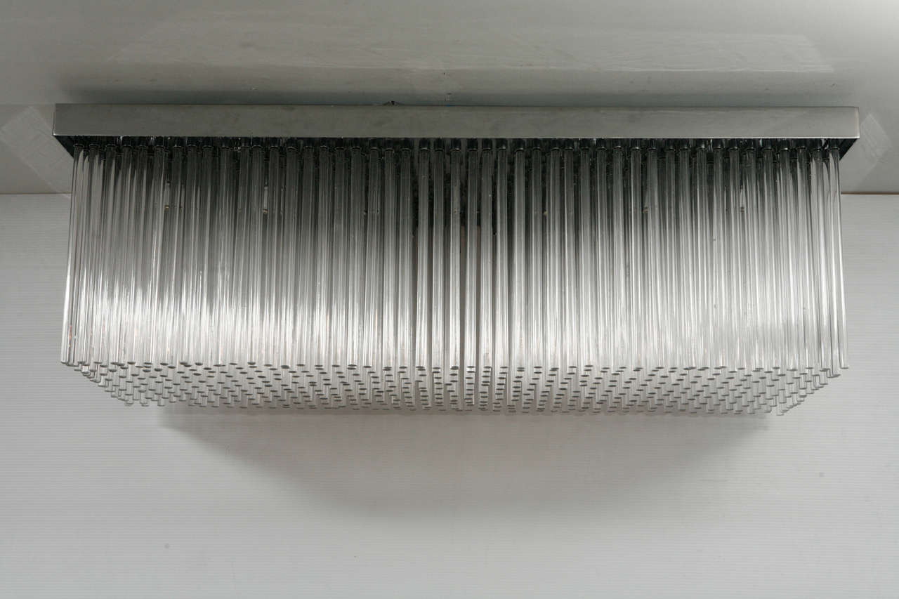 Flush Mount Murano Glass Rod Chandelier