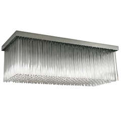 Flush Mount Murano Glass Rod Chandelier