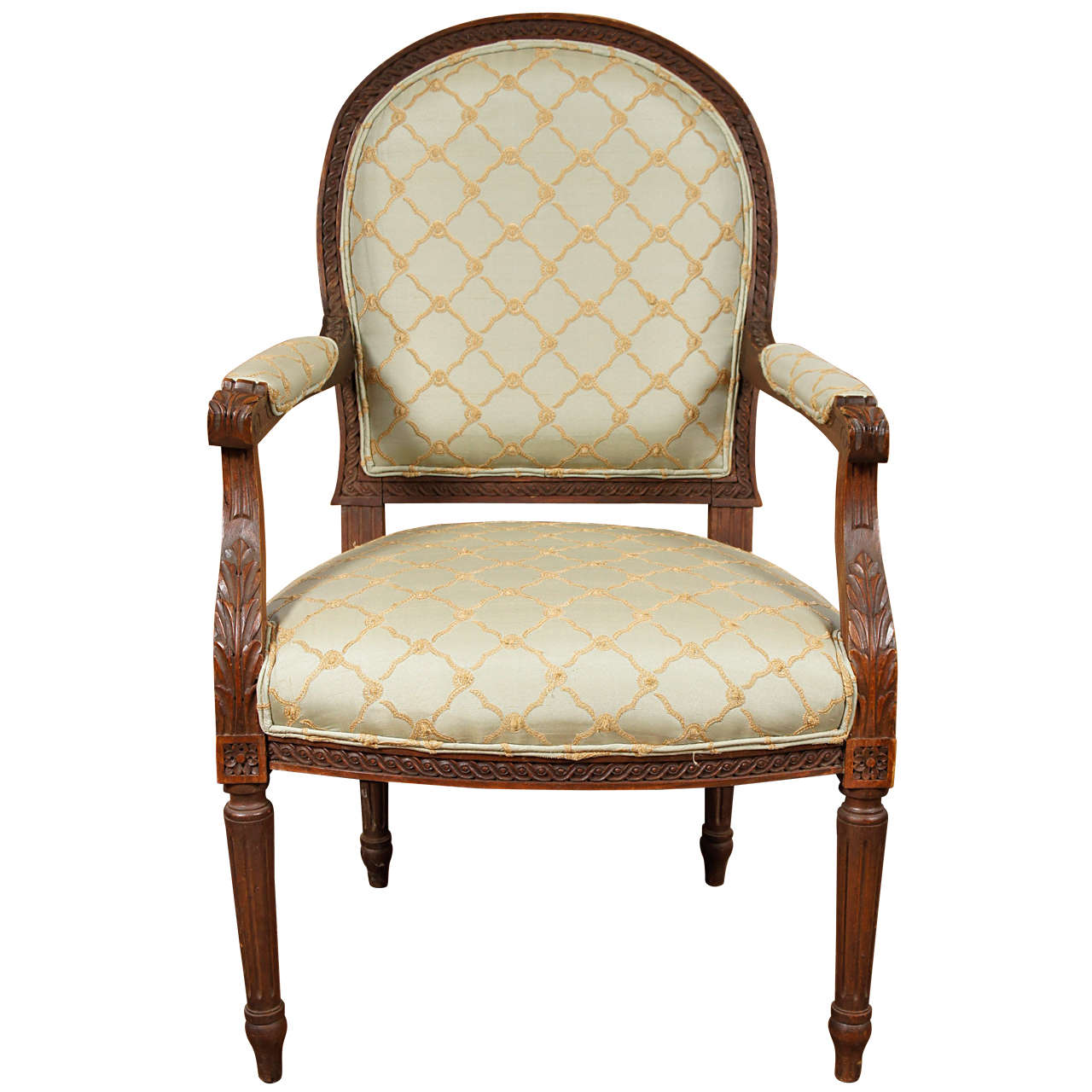 French Upholstered Bergere For Sale