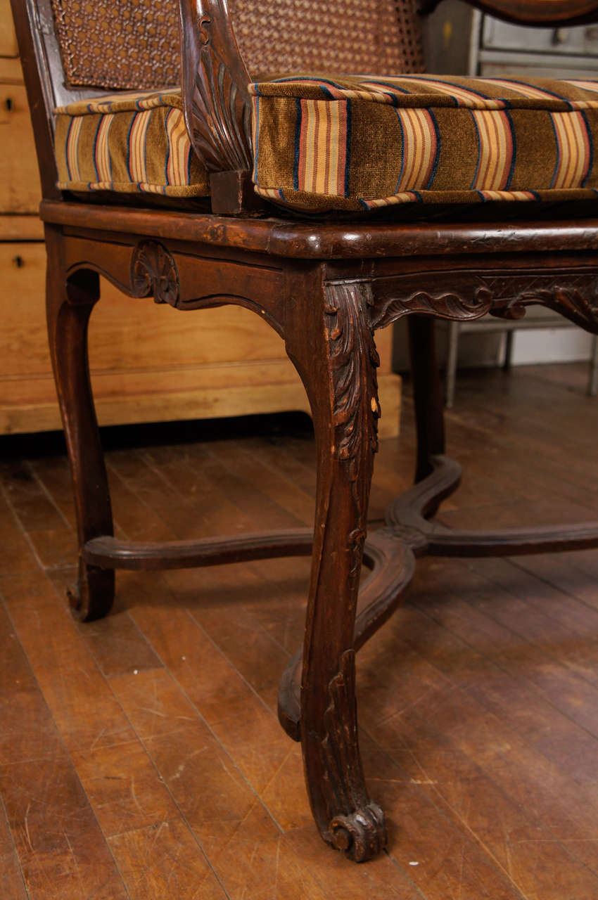 Wood Late 18th Century French Regence Carved Chair For Sale
