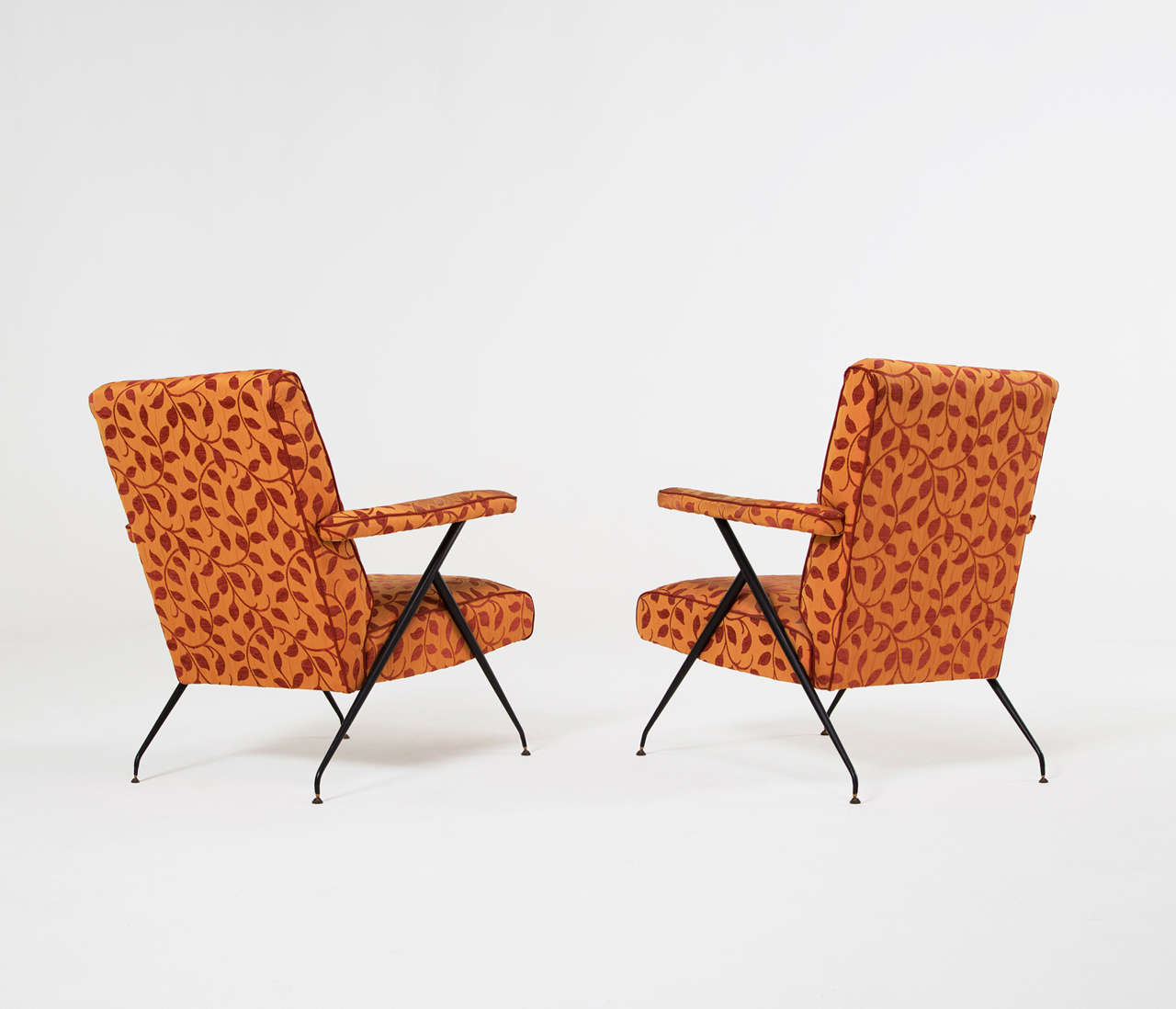 Mid-20th Century Pair of Italian Reclining Lounge Chairs
