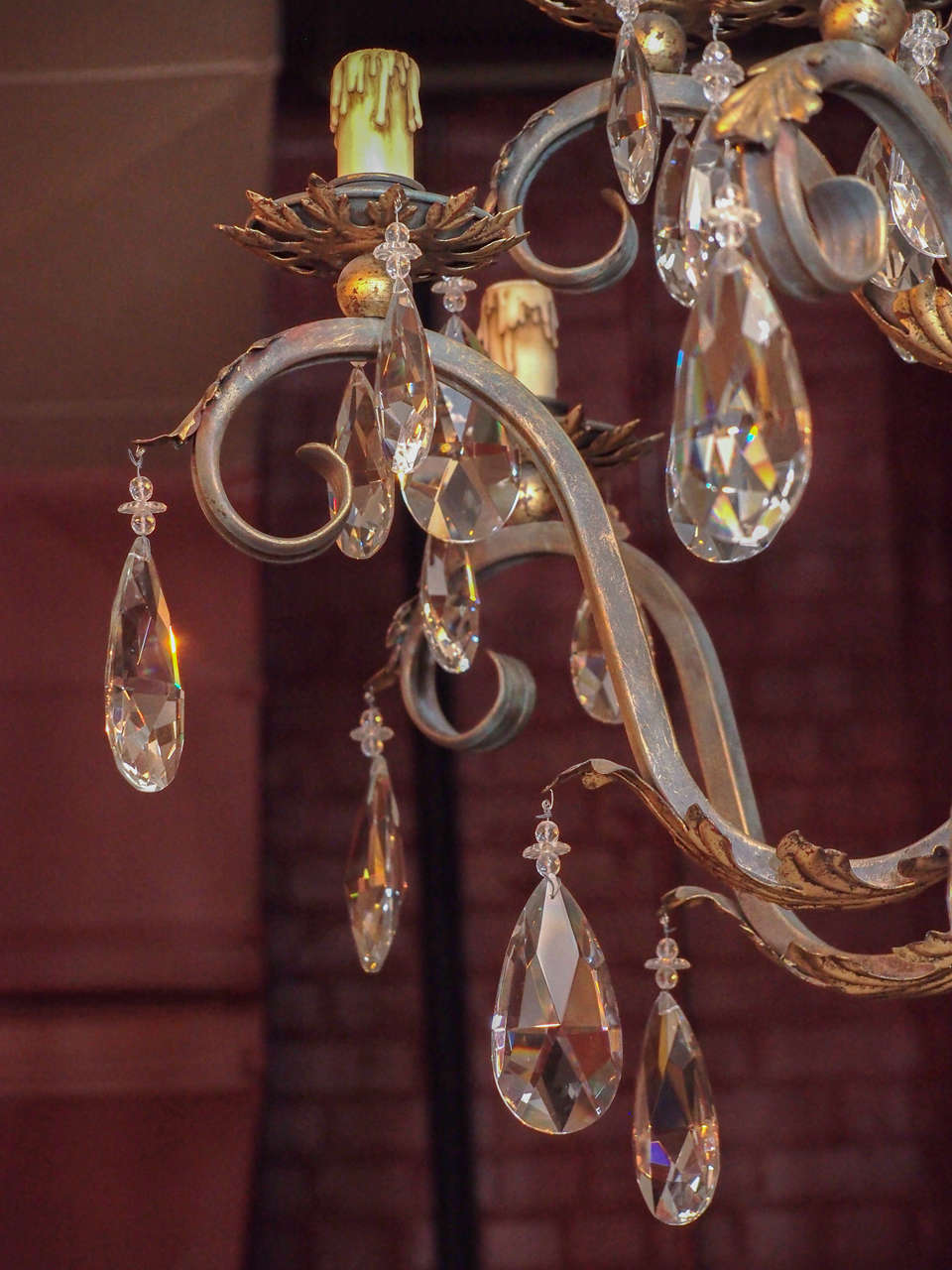 Early 20th Century Wrought Iron Chandelier in the French Manner 3