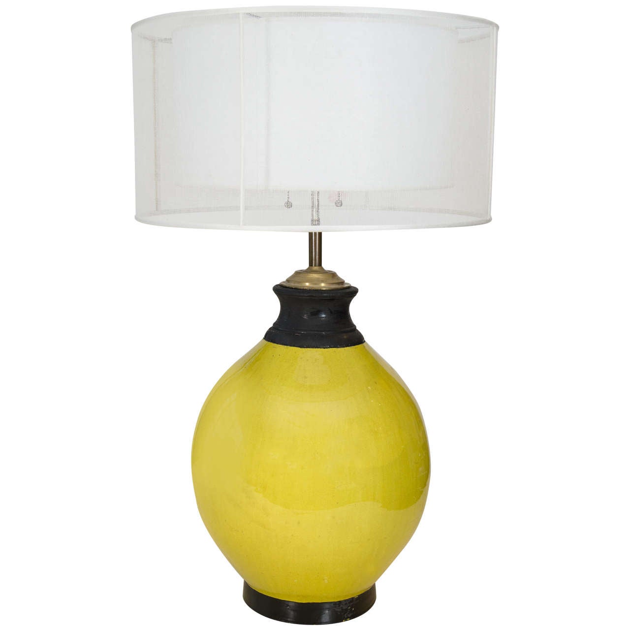 Large Lemon Ceramic Table Lamp For Sale at 1stdibs