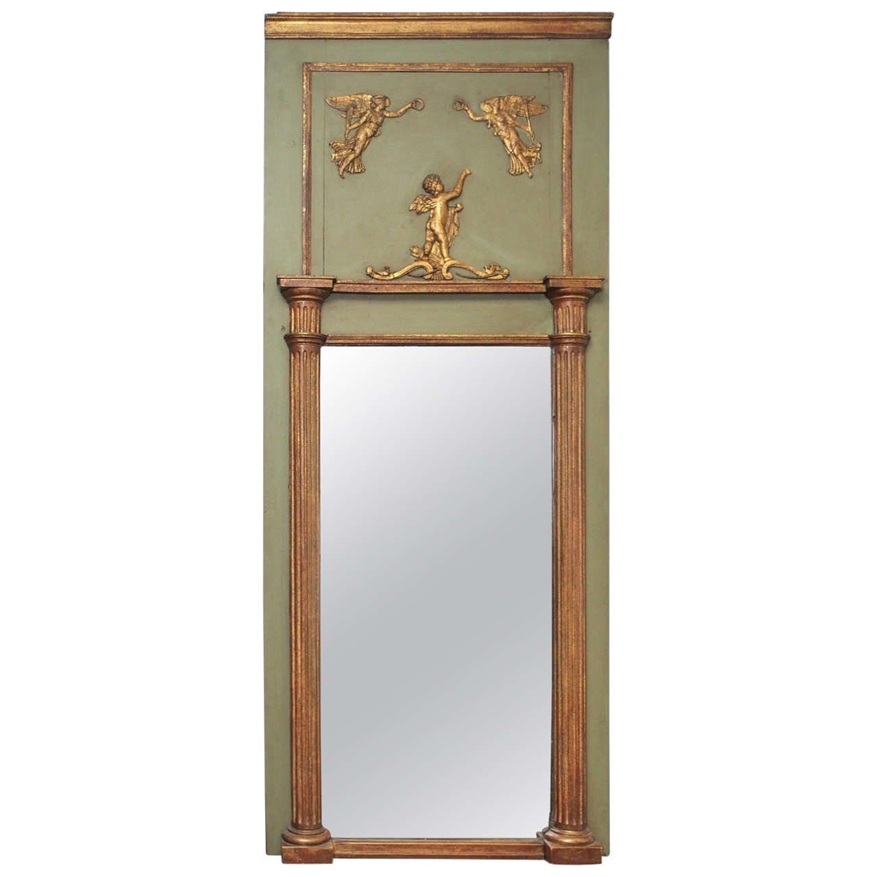 French Empire Period Painted and Gilded Mirror For Sale